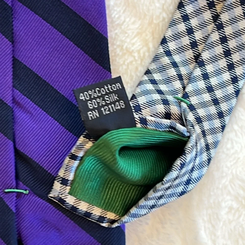 Tommy Hilfiger Purple Striped Tie - Picture 6 of 7